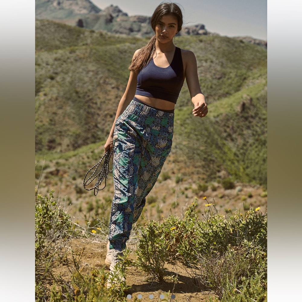 Free People Movement the way home joggers blue Women's Print Jogger Pants - Picture 2 of 5